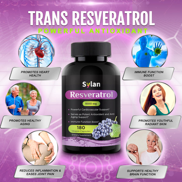 Sylan Trans Resveratrol 1000mg 180 Capsules Made in USA
