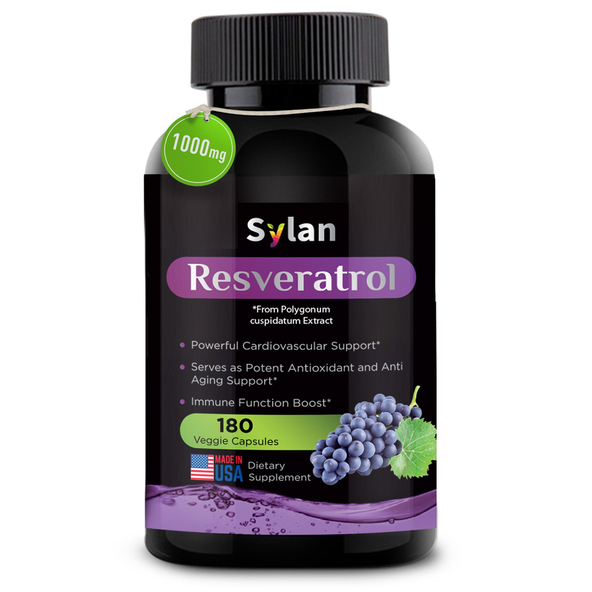 Sylan Trans Resveratrol 1000mg 180 Capsules Made in USA