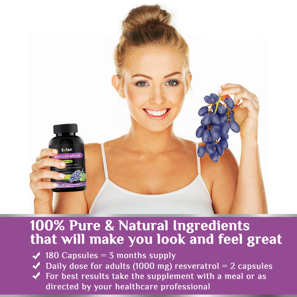 Sylan Trans Resveratrol 1000mg 180 Capsules Made in USA
